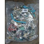 Assorted bag of costume jewellery and beads - ideal for crafters and jewellery makers.