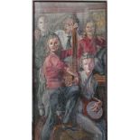 Oil on canvas, Stanley Spencer School Skiffle Band,