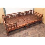 Chinese wooden slatted bedstead