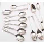 A collection of 11 silver Georgian and later silver teaspoons, gross weight 4.