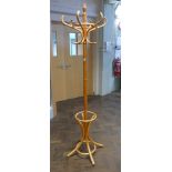 Pine effect bentwood style hat and coat stand