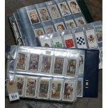 Large collection of cigarette cards contained within 5 albums to include steam trains of the world,