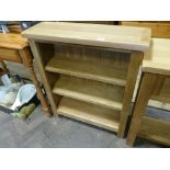 2'6 brand new light oak low open bookcase,