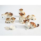 6 miniature Royal Doulton kitten ornaments