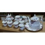 Royal Albert bone china rose patterned teaset in the Concerto pattern - SUBSEQUENTLY DAMAGED DURING