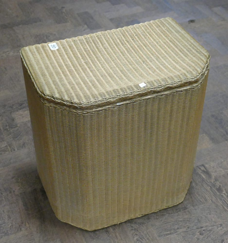 Gold painted Lloyd Loom linen box