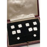 Art deco gentleman's cuff link and shirt stud set,