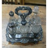 7 bottle plated cruet