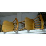 Pair of high Windsor style kitchen chairs with backs