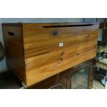 Stained pine blanket chest