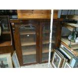 3'6 Victorian mahogany glazed bookcase (top only)