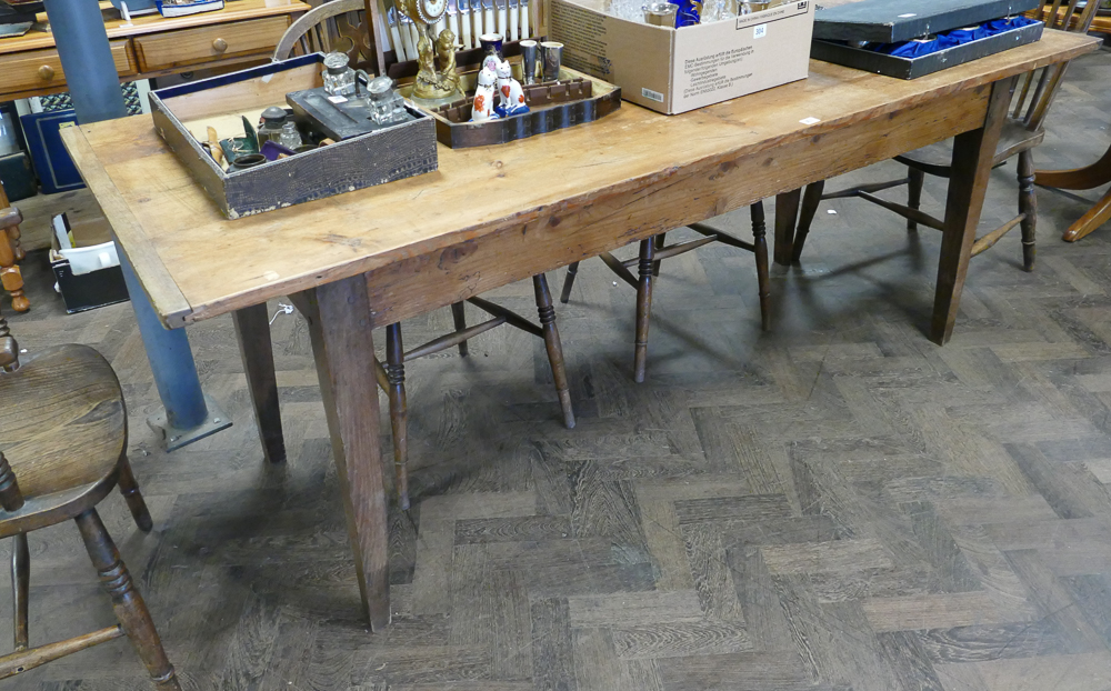 Large pine farmhouse kitchen table,