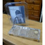 Waterford Crystal modern glass picture frame and an inkwell