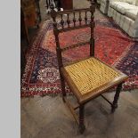 Set of 8 French spindle back dining chairs with cane seats