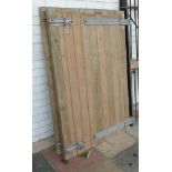 Pair of stable type wooden panel doors,