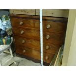 3'6 Victorian mahogany chest of 3 long and 2 short drawers