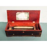 Swiss 6 air musical box in inlaid rosewood case - needs attention Condition - one