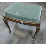 Walnut framed dressing stool with cushion top