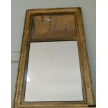 Gilt framed wall mirror with picture panel over