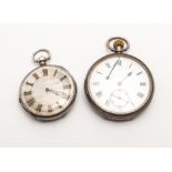 Silver fob watch and a silver hallmarked open faced pocket watch