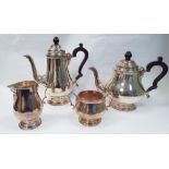 4 piece hallmarked silver tea and coffee service, modern Sheffield hallmarks,