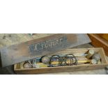 Childs old croquet set in wooden box