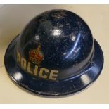 War time Police Superintendents steel helmet stamped HBH 1939,