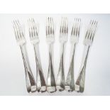 Set of 6 silver table forks London 1916 approx 15oz troy