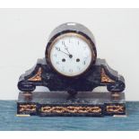 French green marble veined striking mantel clock