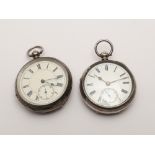 Two silver cased pocket watches