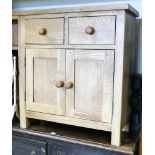 2'6 brand new light oak good quality mini sideboard with 2 drawers and cupboards with bun handles -
