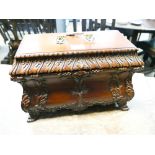 A reproduction Chippendale style mahogany trinket box