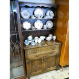 A 3' reproduction oak Welsh style dresser with drawers and cupboards under