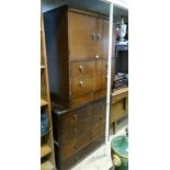 A 2'6 Oak millinery chest and a chest of 4 drawers