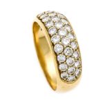 Brillant-Ring GG 750/000 mit Brillanten, zus. 1,26 ct feines Weiß(G)/lupenrein, RG 56, 5,4g, mit