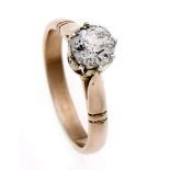 Altschliff-Diamant-Ring RG/WG 585/000 Russland um 1900, punziert 56, mit einemAltschliff-Diamanten