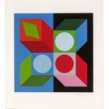Vasarely, Victor. 1906 Pécs/Ungarn - 1997 Paris. Geometrische Komposition. Serigrafie.Signiert u.