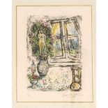 Chagall, Marc. 1887 Witebsk - 1985 Saint-Paul-de-Vence. "Das halbgeöffnete Fenster".Farblithografie.