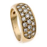 Brillant-Ring GG/WG 585/000 mit Brillanten, zus. 1,0 ct W/SI, RG 56, 7,0 g