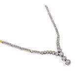 Brillant-Collier GG/WG 750/000 mit Brillanten, zus. 1,20 ct W/VS-SI, mit Kastenschließeund SI-