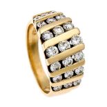 Brillant-Ring GG 585/000 mit Brillanten, zus. 1,20 ct W/SI, RG 55, 7,2 g