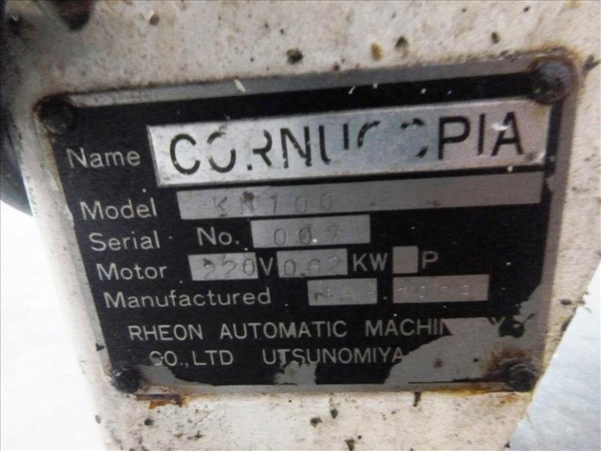 Rheon encrustation machine, mod. Cornucopia KN100, ser. no. 007, 220V - Image 3 of 3