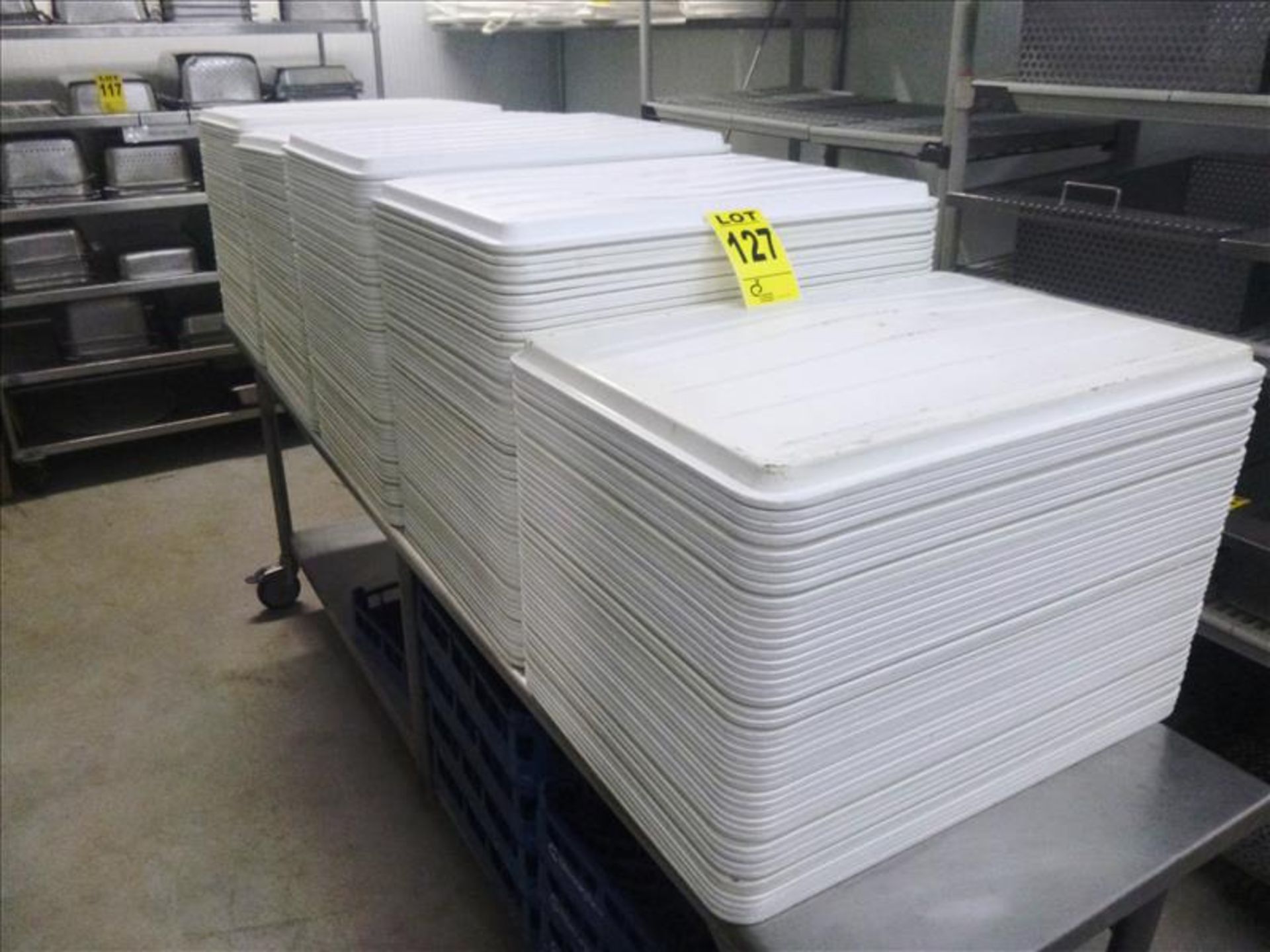 white plastic trays