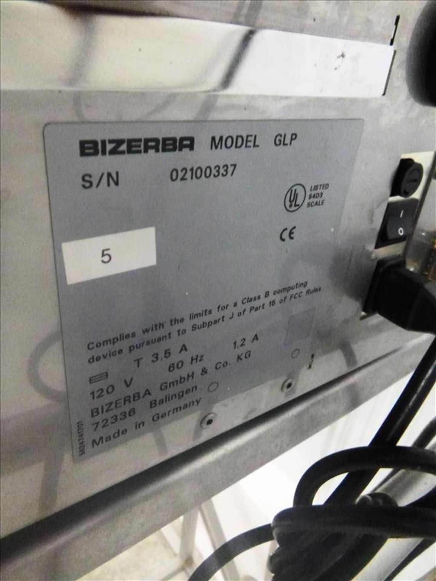 Bizerba  digital scale, mod. GLP, ser. no. 02100337, 16 in. x 20 in. s/s platform w/ label printer - Image 3 of 3