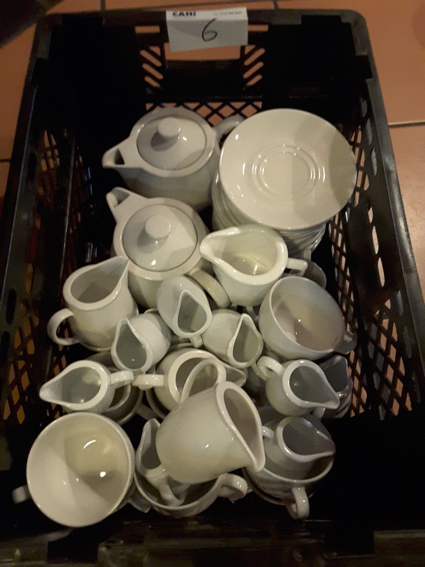 Assorted crockery including 2 Tea pots, milk jugs, 28 saucers, 8 cups - Image 2 of 2