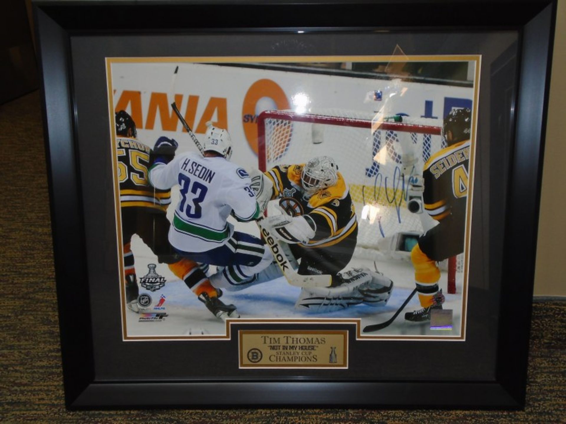 Tim Thomas - Signed Print in frame