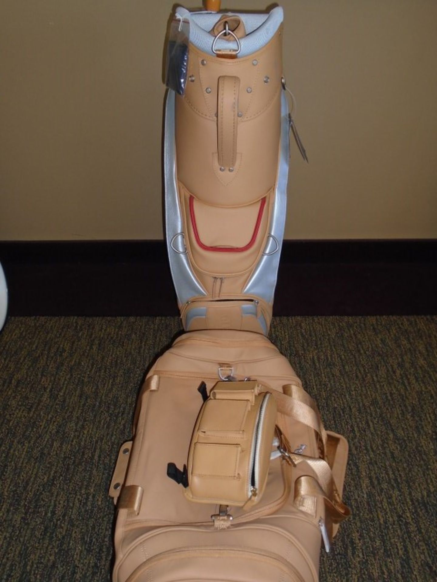 Ferrari Beige Leather golf bag