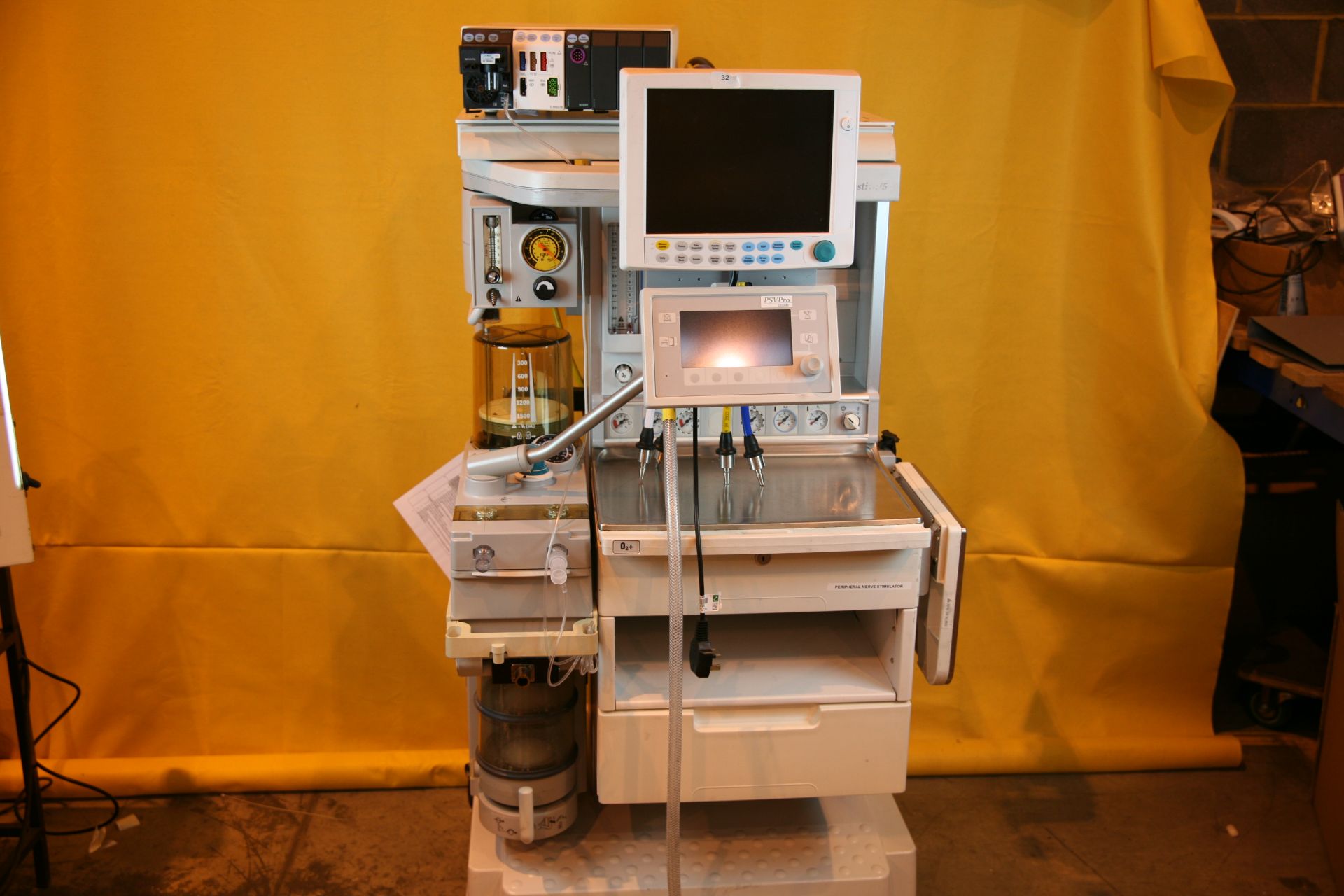 Datex Ohmeda Aestiva/5 Anaesthesia Trolley With Datex Ohmeda S/5 Monitor, Smart Vent, Absorber And