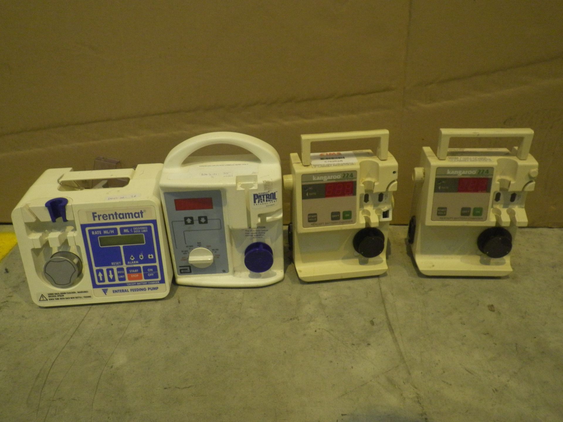 2x Kangaroo 224 Feeding Pumps With Abbott Flexiflo Patrol Enteral Pump And Frentamat Enteral Feeding