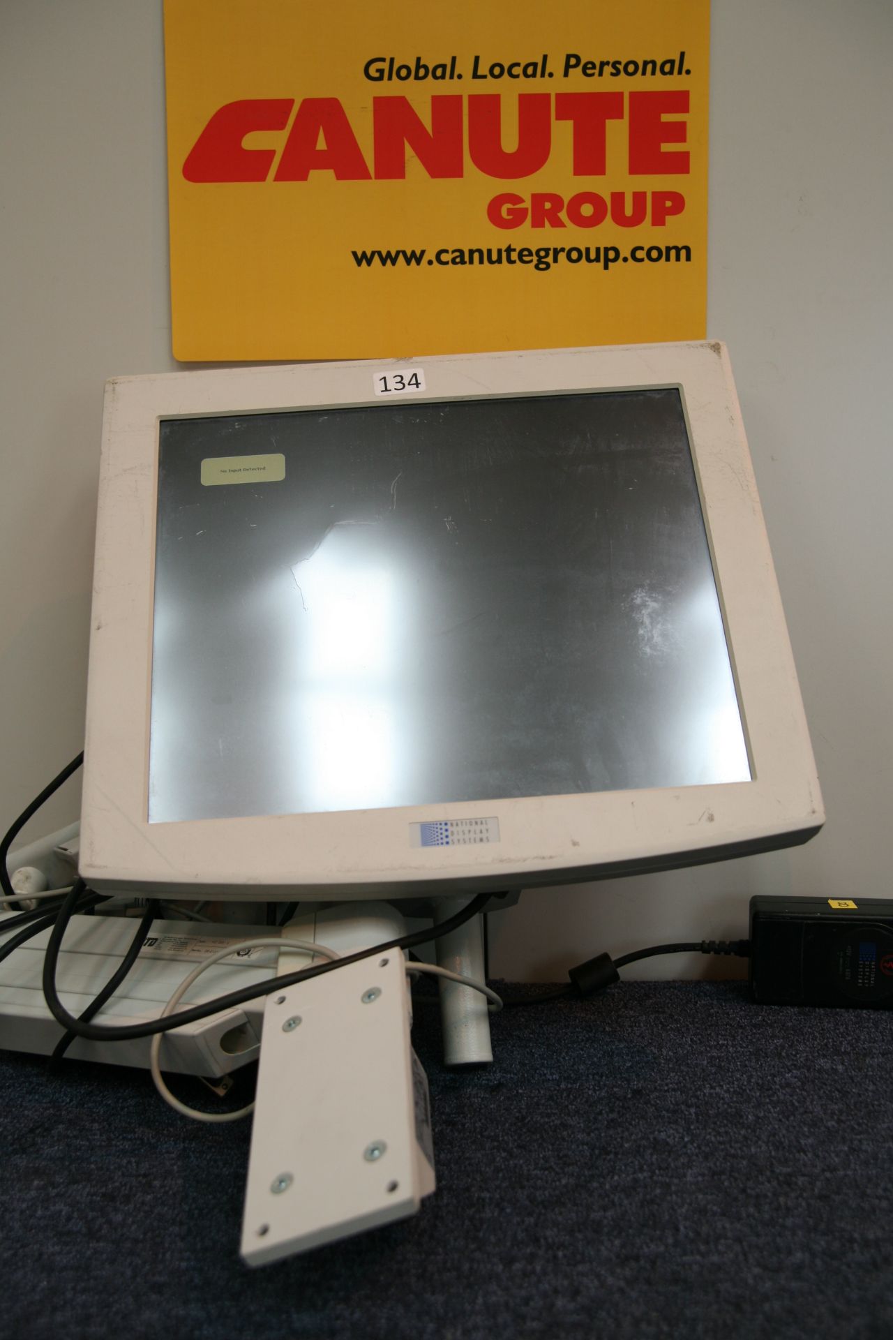 National Display Systems Monitor With Wall Mount And Arm *Powers Up*